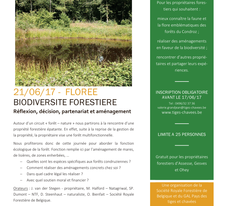 Formation Forêts : Biodiversité ; 21 juin 2017