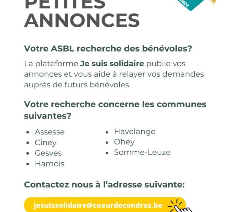 La plateforme Je suis solidaire publie vos annonces!